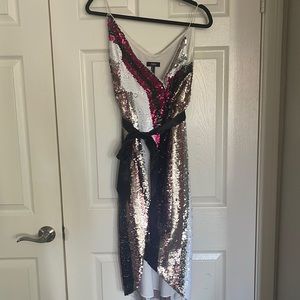 Sequin wrap around dress